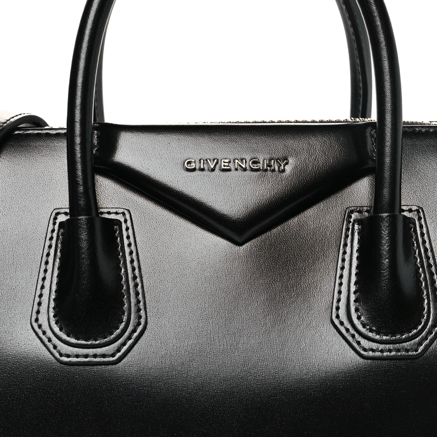 Shiny Lord Calfskin Small Antigona Black