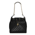 Caviar Quilted Medium Chanel 25 Handbag Black