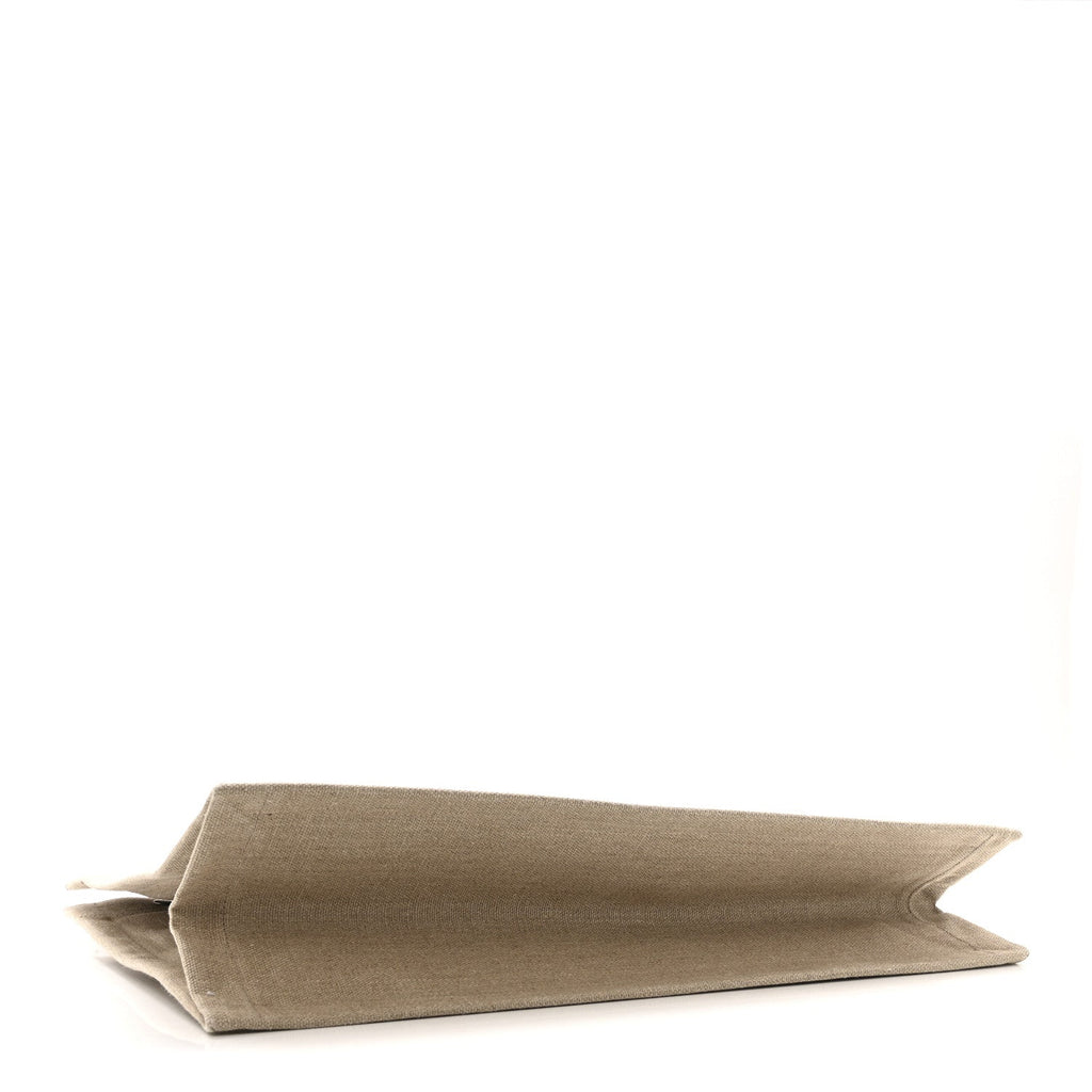 Linen Calfskin Rive Gauche Tote Greggio Natural