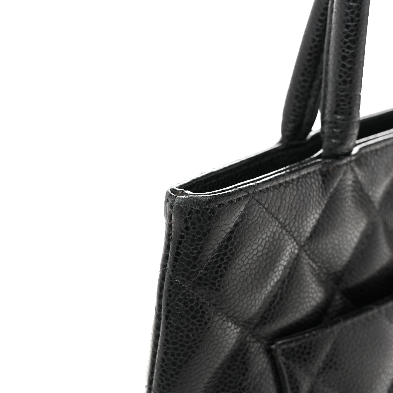 Caviar Quilted Medallion Tote Black