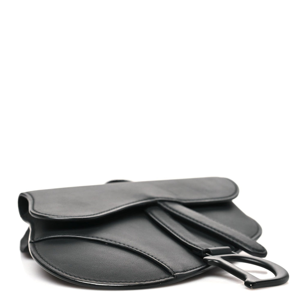 Ultra Matte Calfskin Saddle Belt Bag Black
