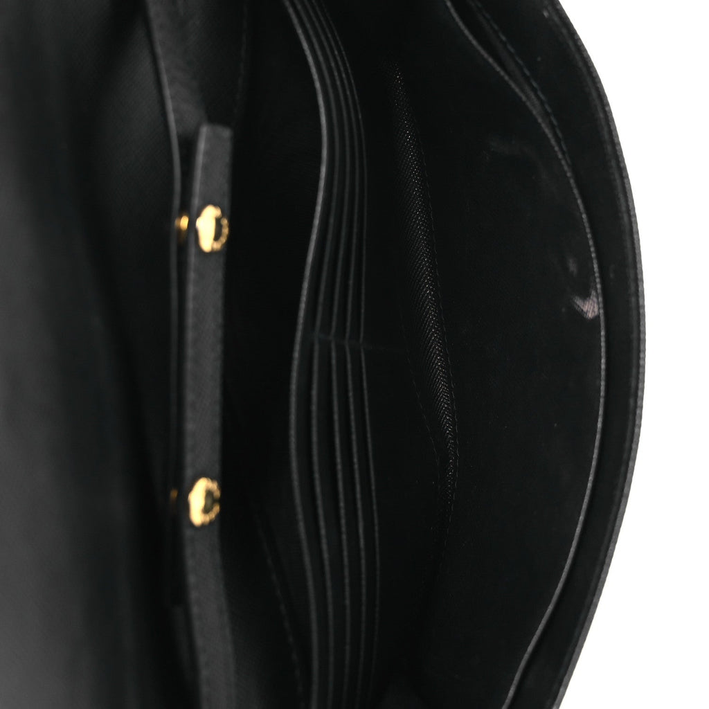 Saffiano Metal Large Chain Wallet Black