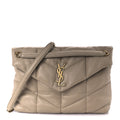 Lambskin Quilted Medium Loulou Puffer Monogram Chain Satchel Dark Beige