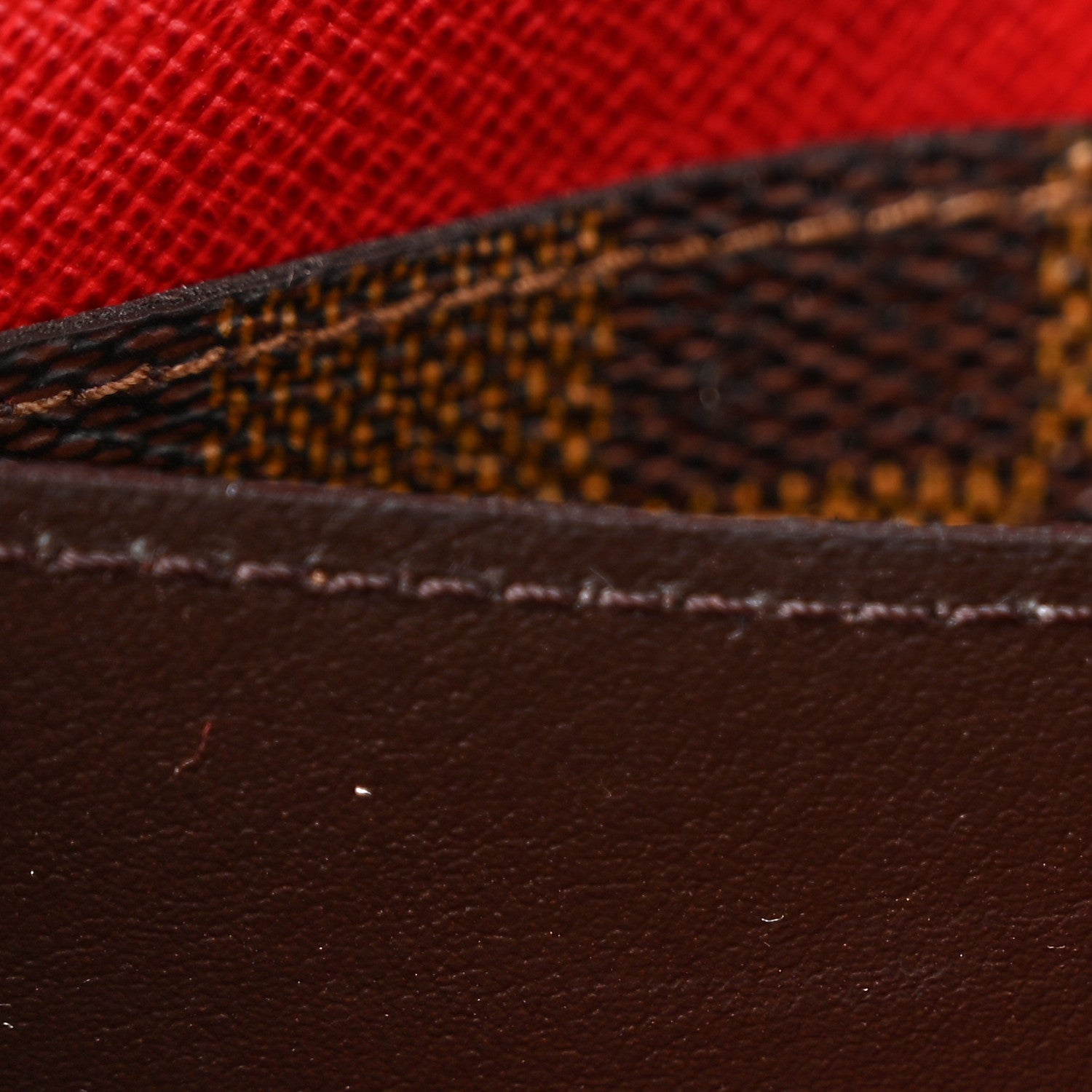 Damier Ebene Emilie Wallet Red