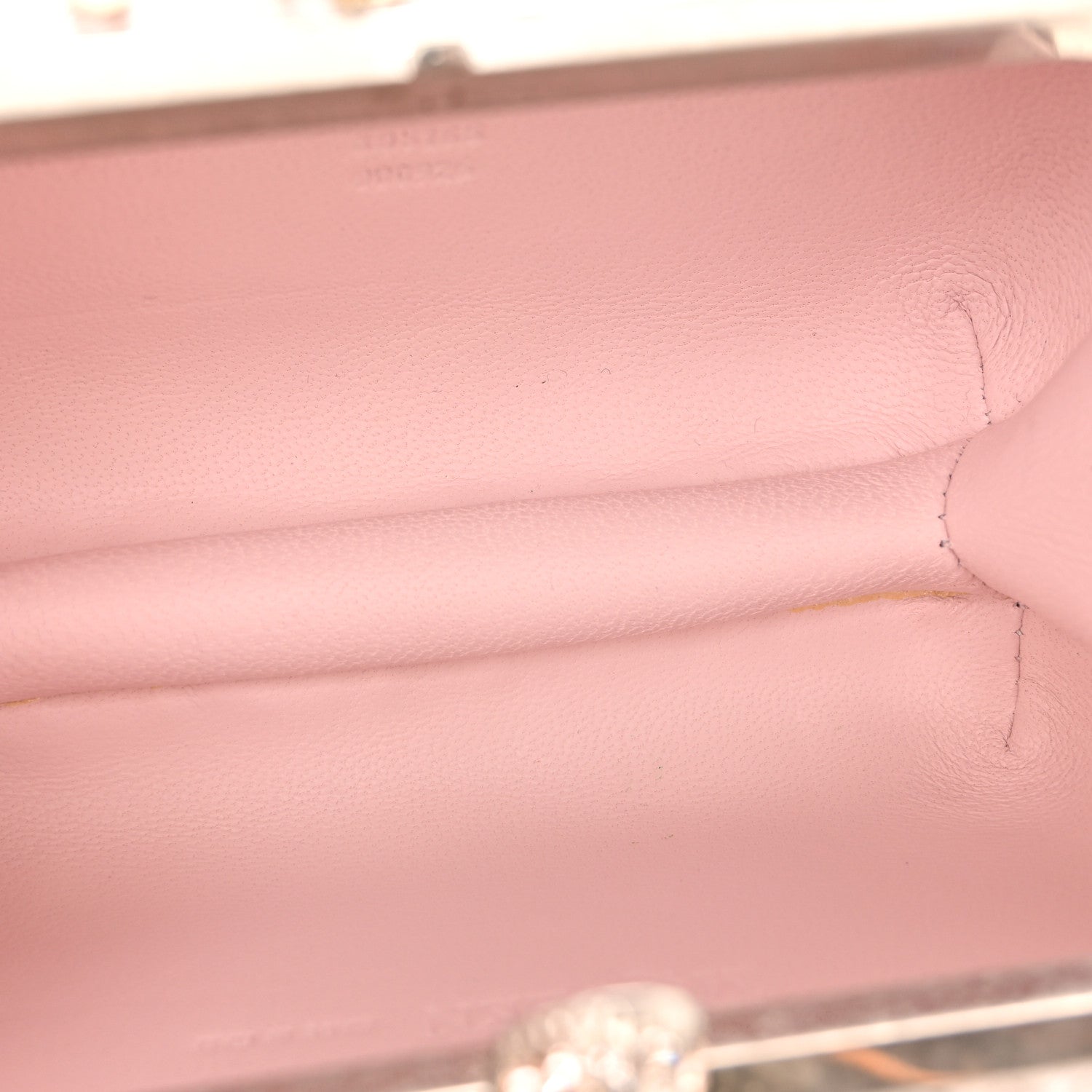 Flower Appliqued Silk Brocade Skull Box Clutch Light Pink