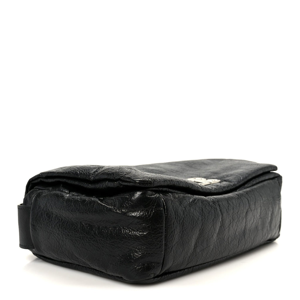 Arena Calfskin Small Monaco Flap Bag Black