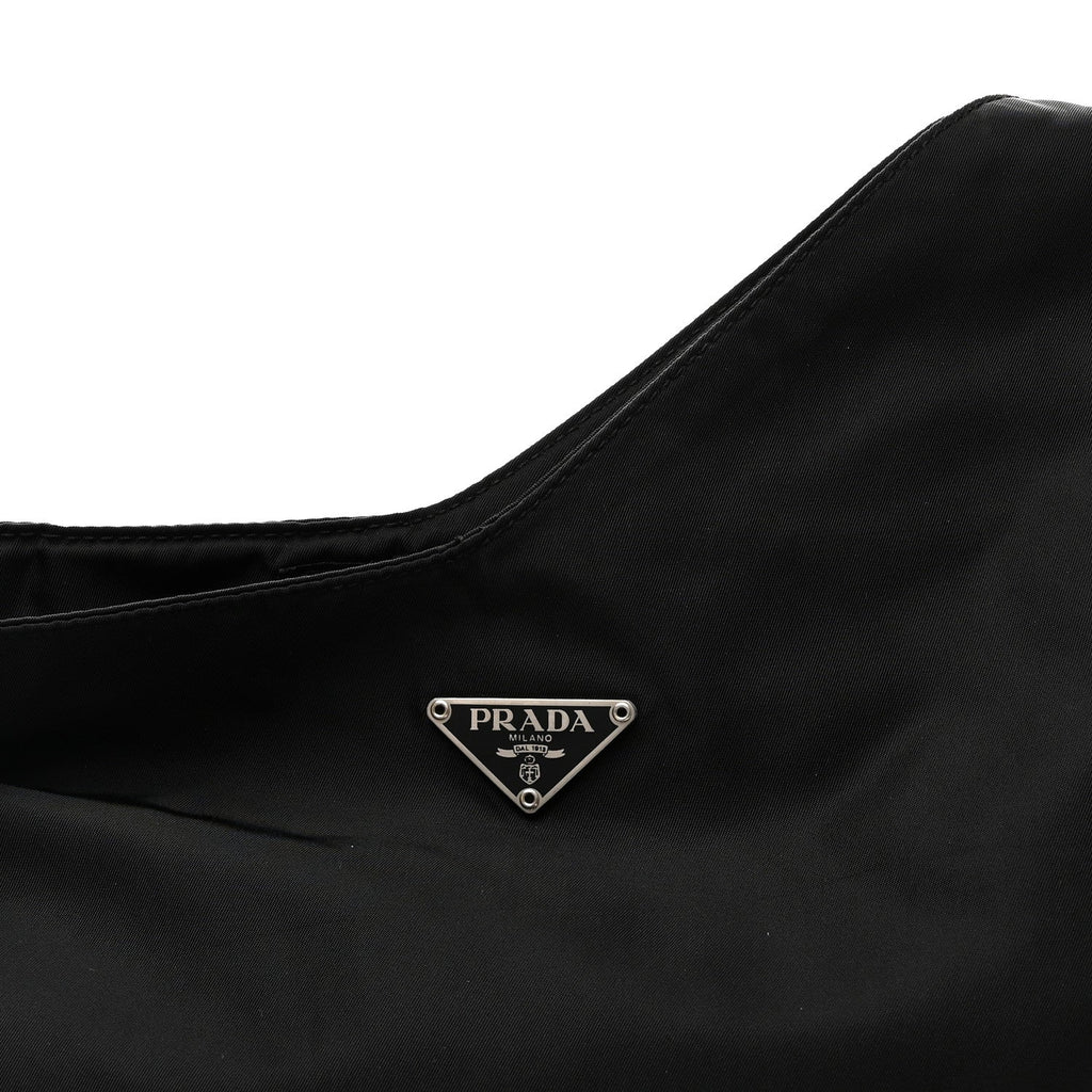 Tessuto Nylon Saffiano Flat Messenger Bag Black