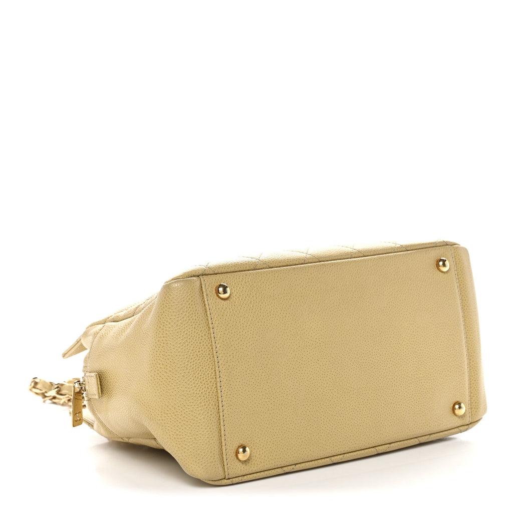 Caviar Quilted Petit Timeless Tote PTT Beige