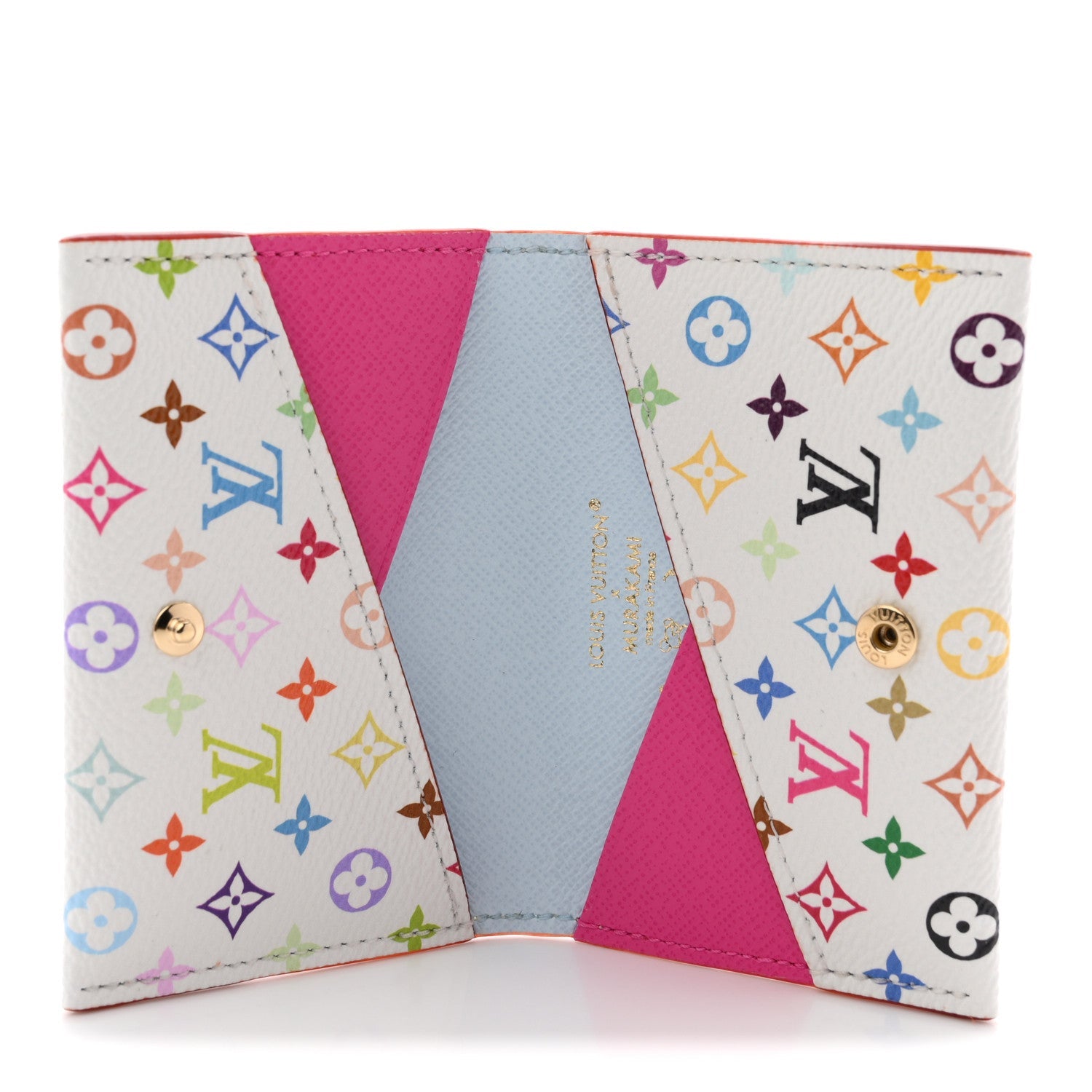 LV X TM Monogram Multicolor Slim  Holder White