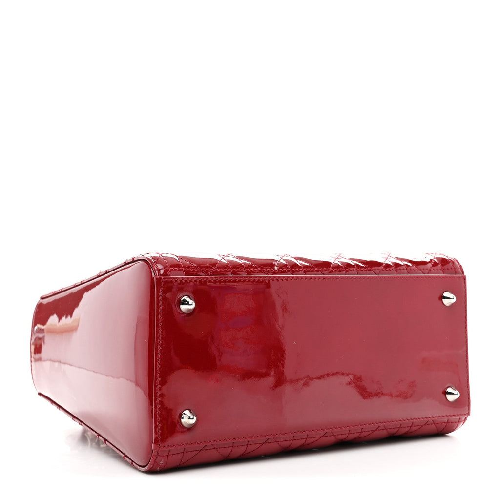 Patent Cannage Medium Lady Dior Red