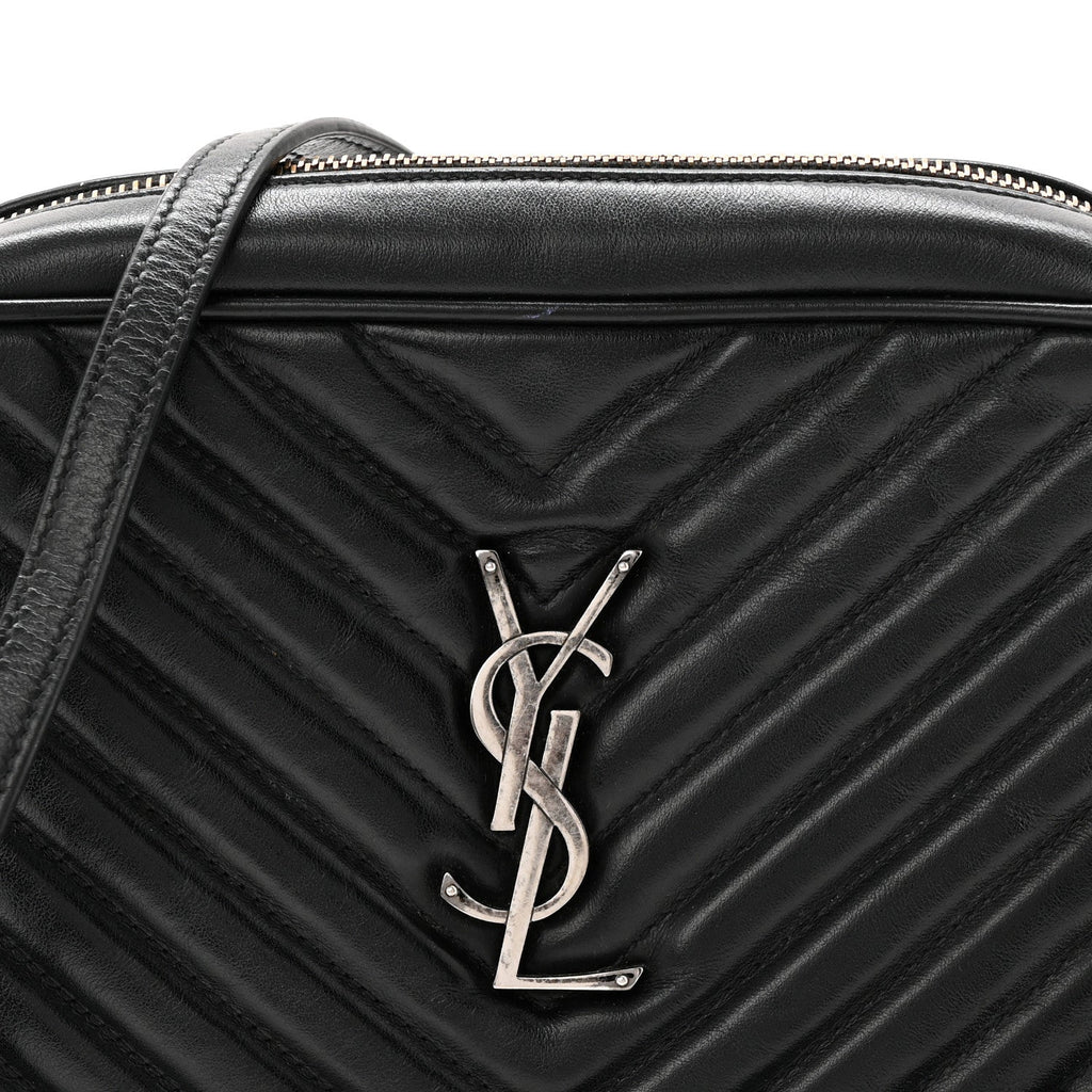 Calfskin Matelasse Monogram Lou Camera Bag Black