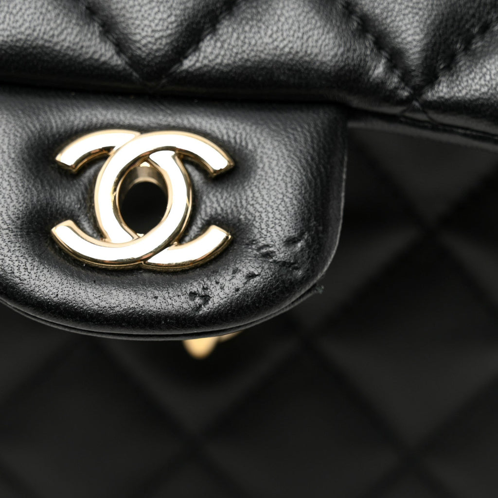 Lambskin Quilted Small My Precious Flap Black