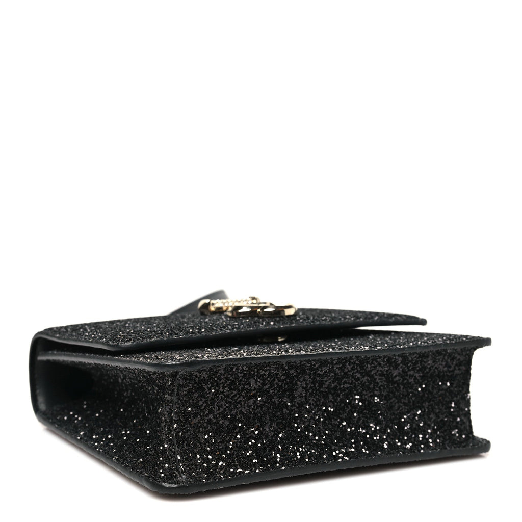 Coarse Glitter Pearl Varenne Shoulder Bag Black