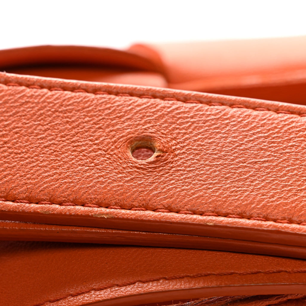 Lambskin Maxi Intrecciato Cassette Crossbody Bag Orange