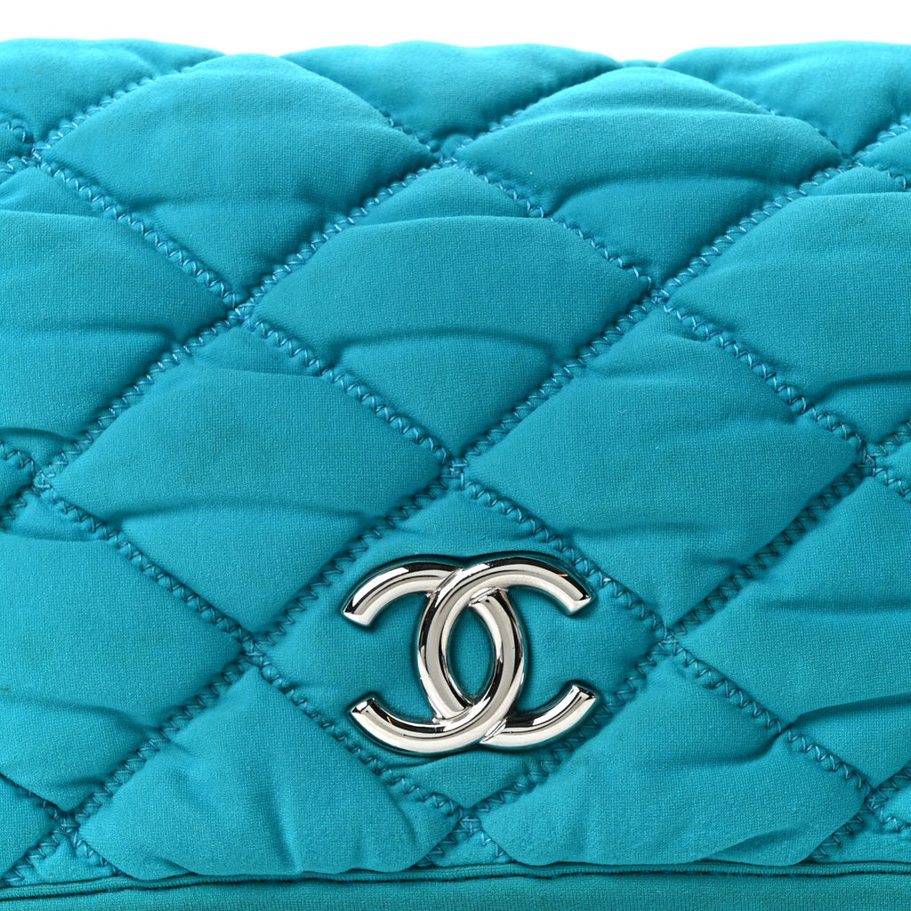 Nylon Bubble Quilt Medium Flap Turquoise
