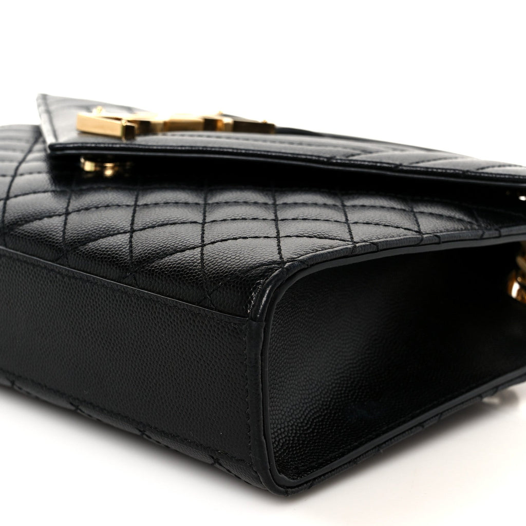 Grain De Poudre Textured Mixed Matelasse Triquilt Medium Monogram Satchel Black