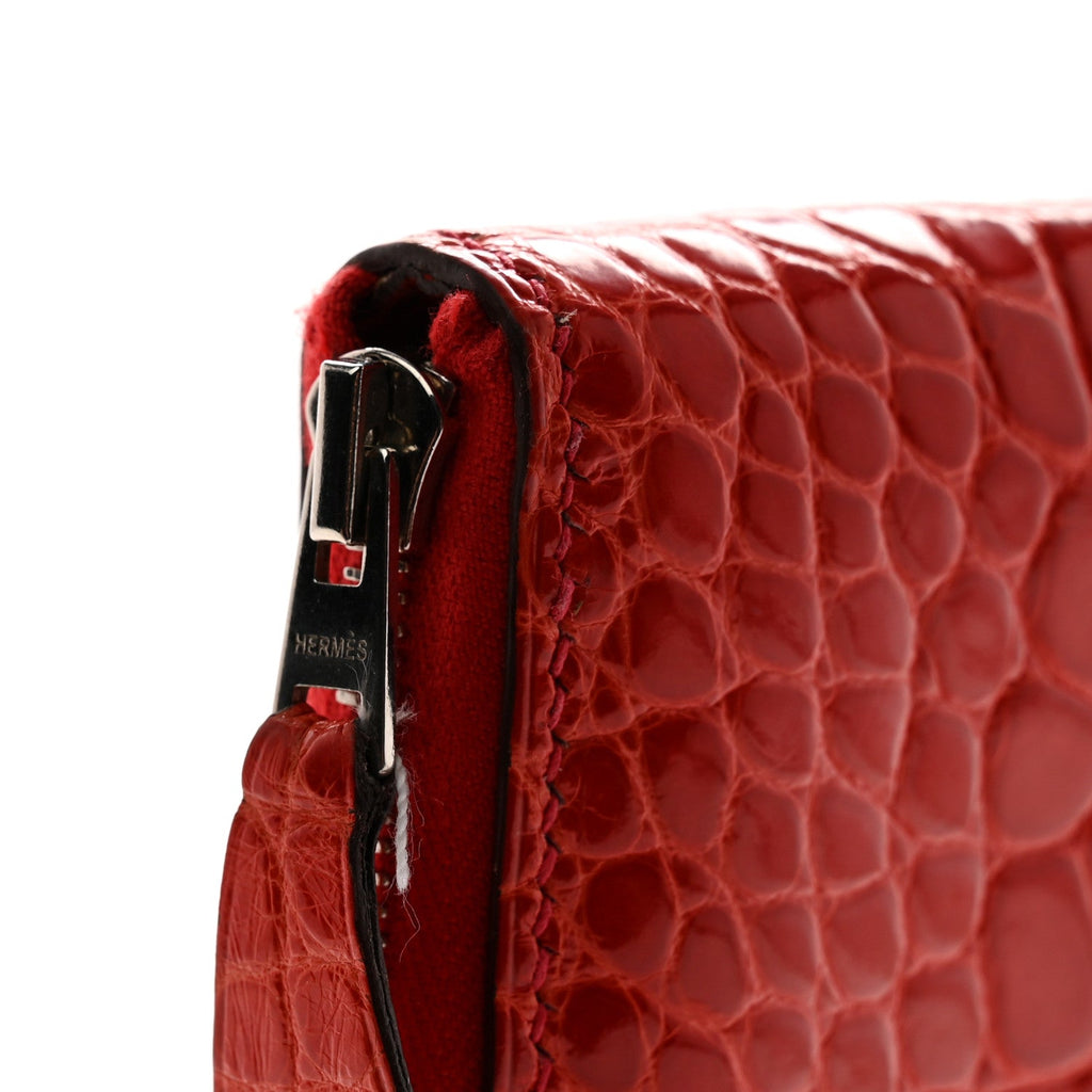 Shiny Alligator Azap Wallet Geranium