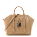 Box Calfskin Mini Lock Antigona Shoulder Bag Beige Cappuccino