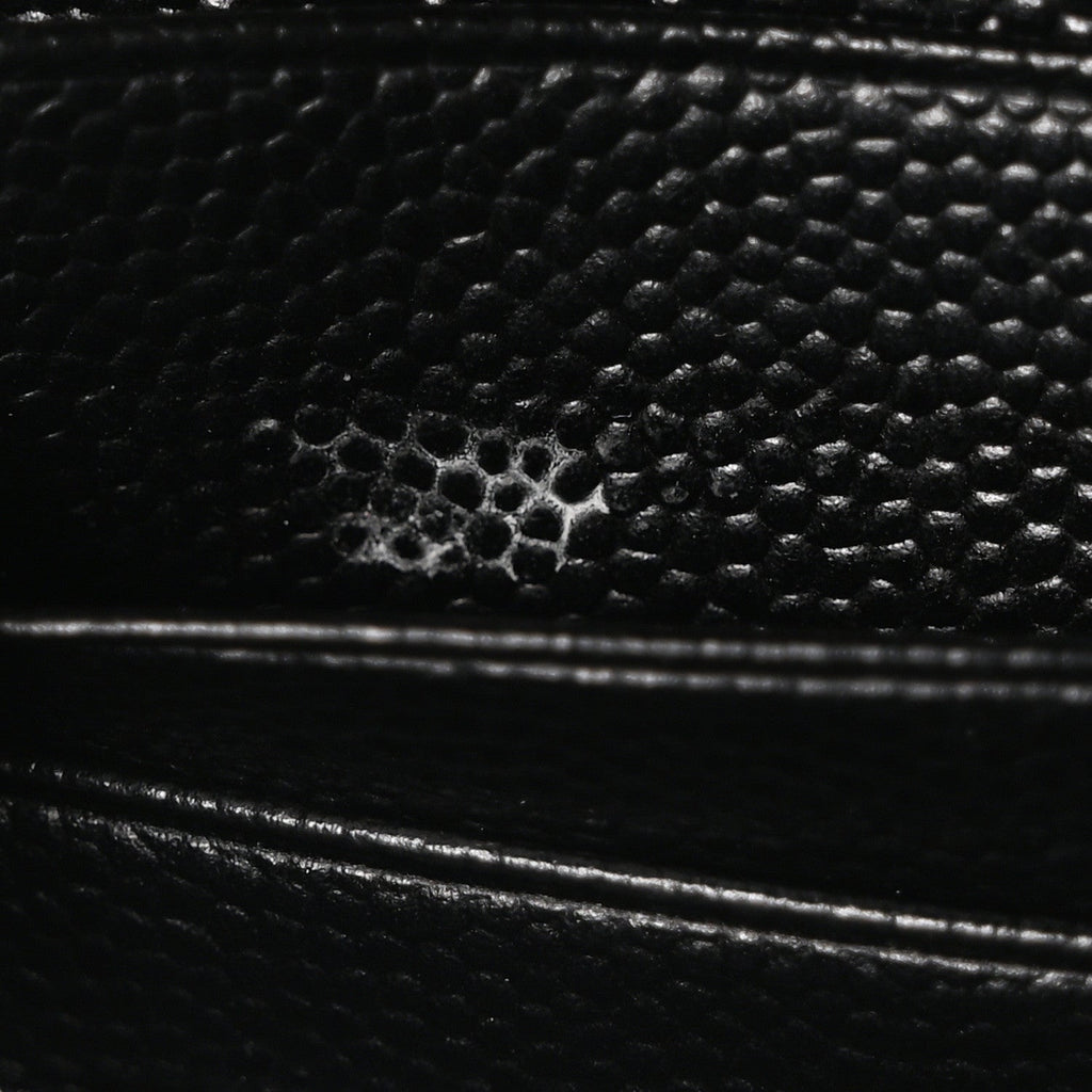 Grain De Poudre Matelasse Chevron Monogram Envelope Chain Wallet Black