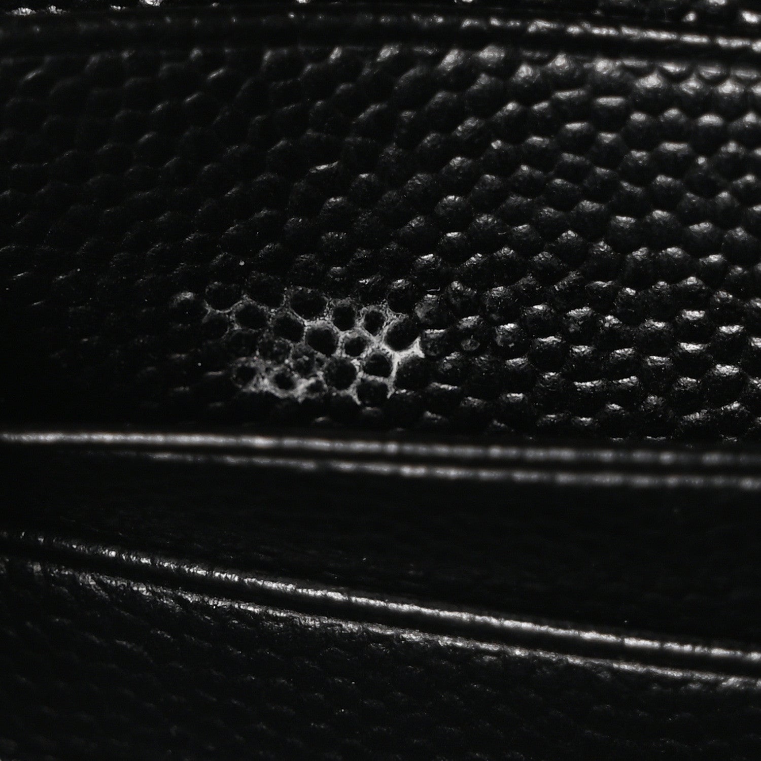 Grain De Poudre Matelasse Chevron Monogram Envelope Chain Wallet Black