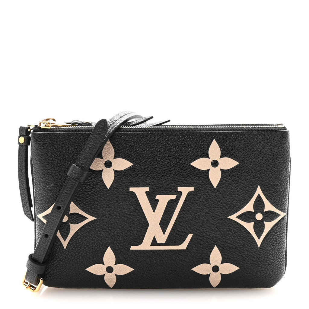 Empreinte Monogram Giant Double Zip Pochette Black Cream