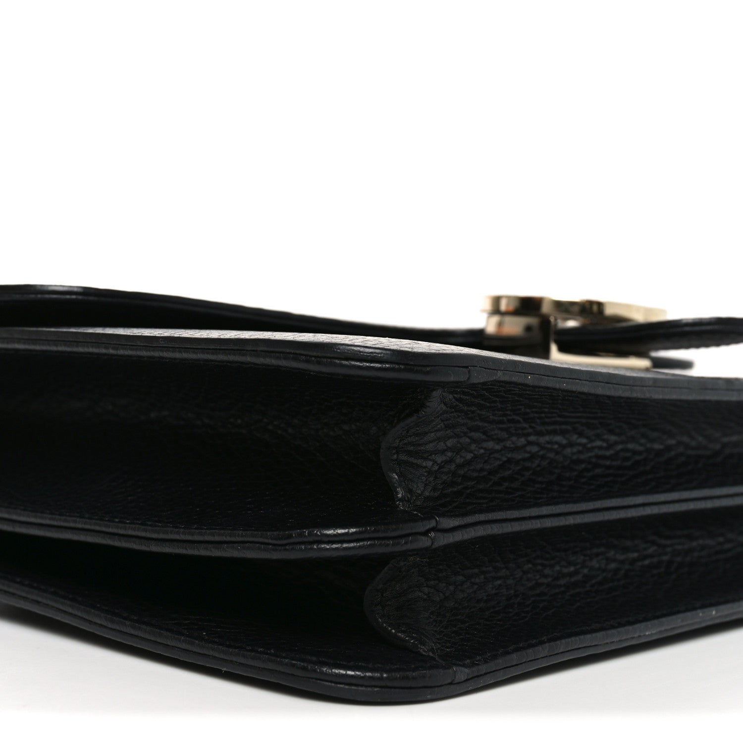 Dollar Calfskin Interlocking G Shoulder Bag Black