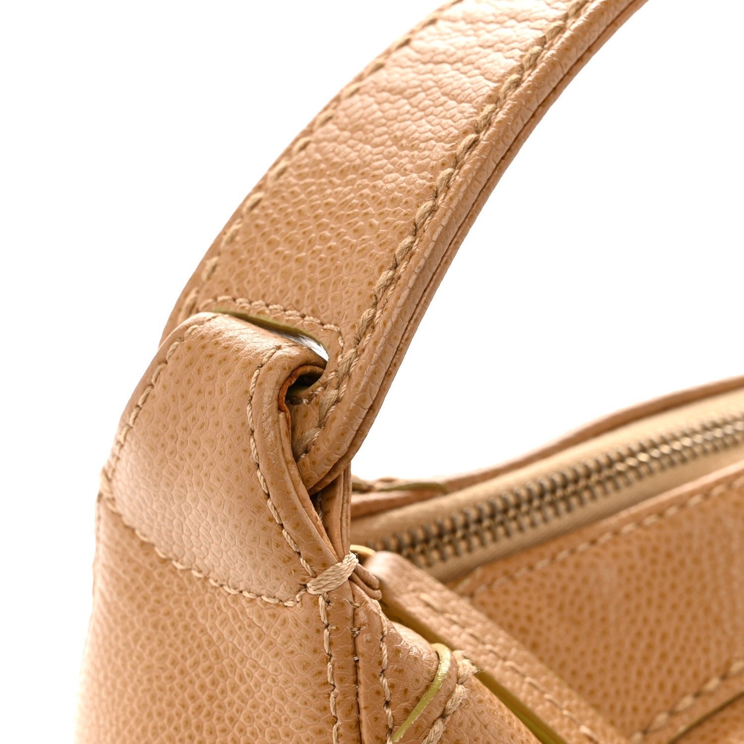 Caviar CC Stitched Shoulder Bag Beige