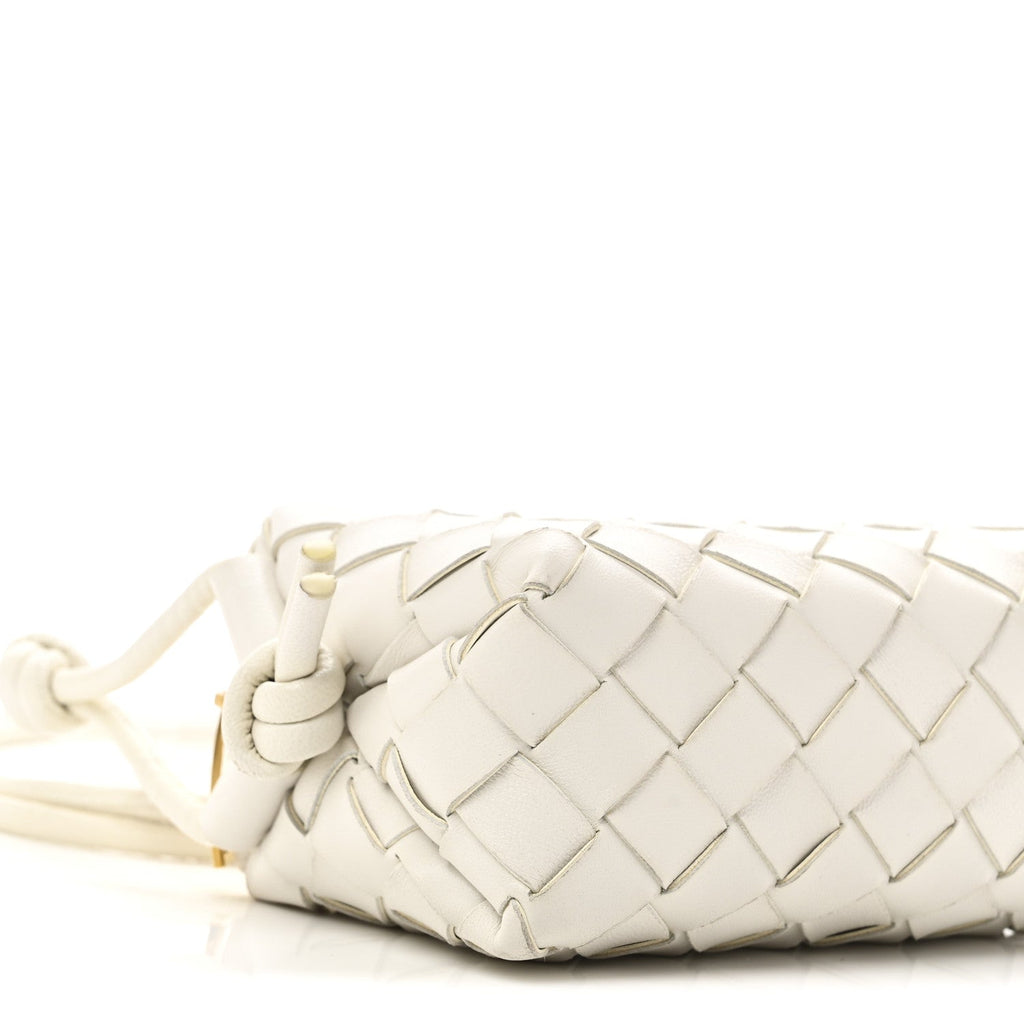 Nappa Intrecciato Mini Loop Camera Bag White