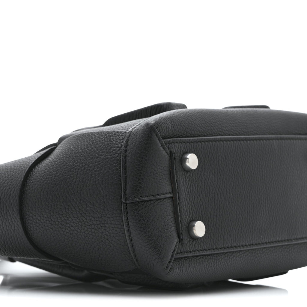 Grained Calfskin Mini Maxi Intrecciato Arco 33 Black