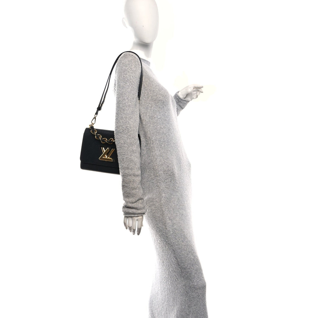 Epi Twist Braided Strap Shoulder Bag MM Black