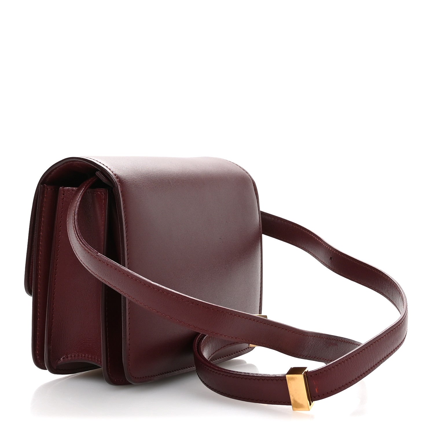 Box Calfskin Small Classic Box Flap Bag Burgundy