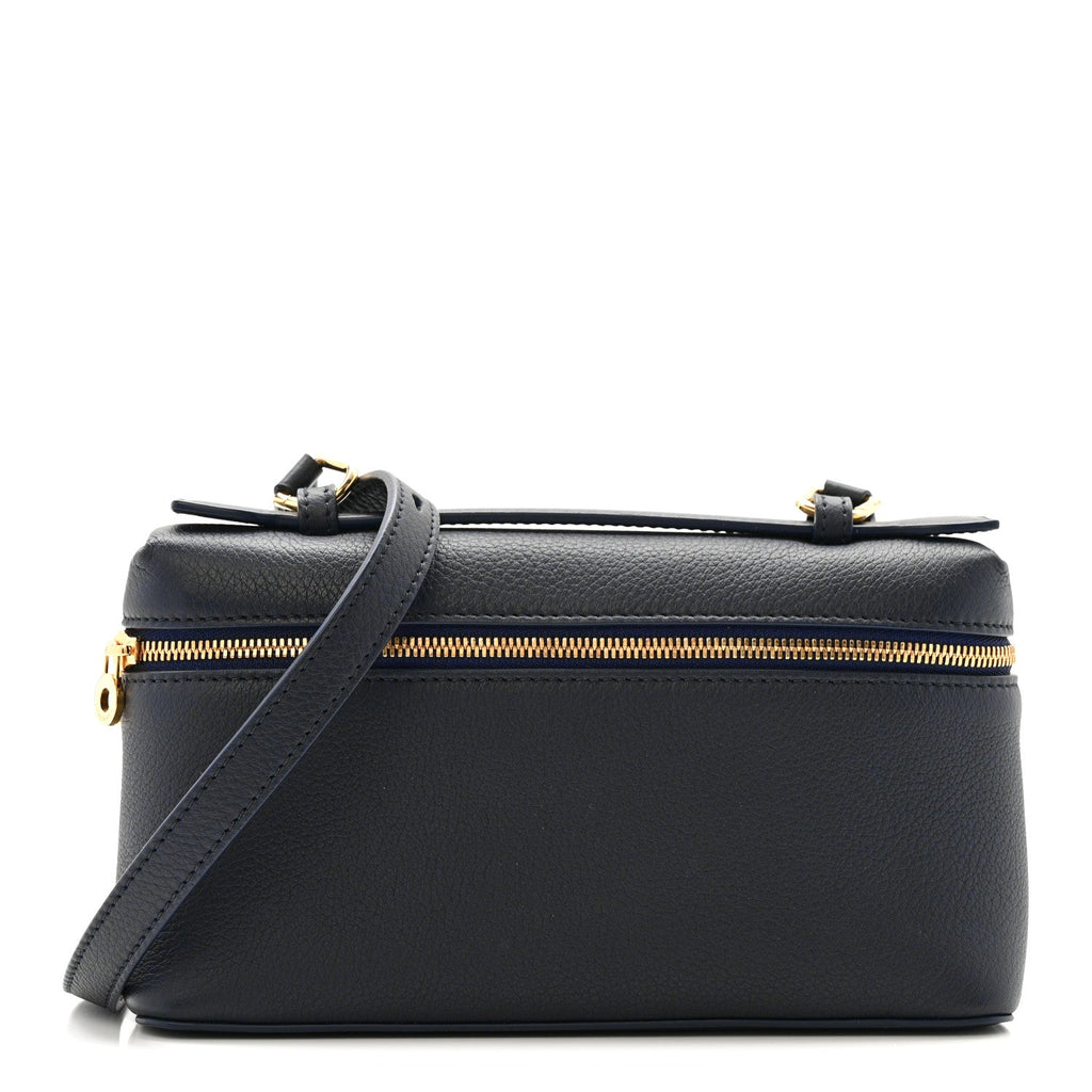 Grained Calfskin L19 Extra Pocket Pouch Navy Blue