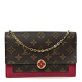 Monogram Flore Chain Wallet Fuchsia