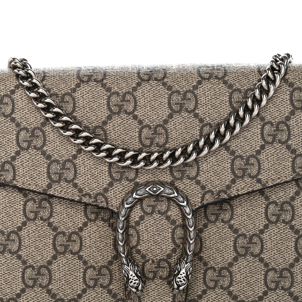 GG Supreme Monogram Mini Dionysus Chain Wallet Beige Vulcanic Red