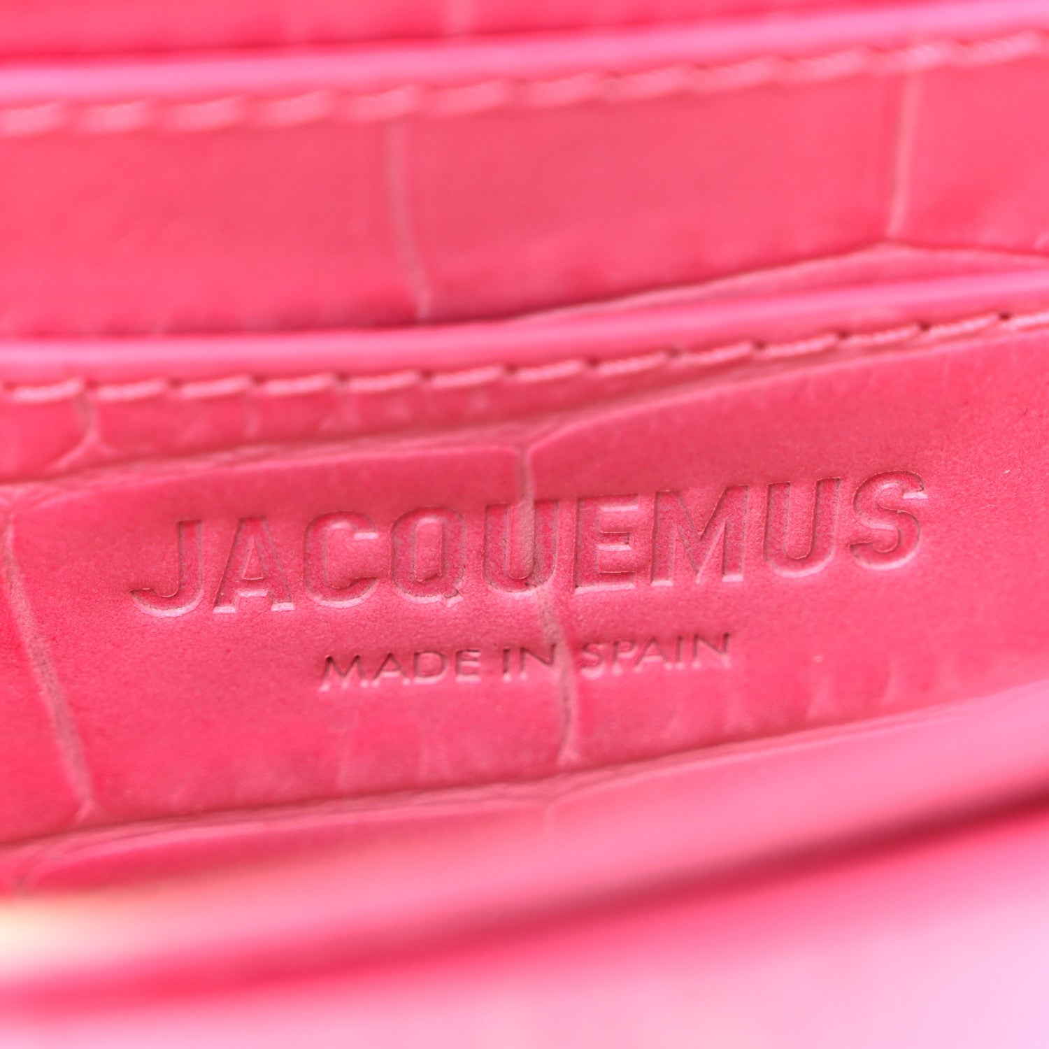 Calfskin Crocodile Embossed La Ceinture Bello Double Tour Belt Bag Pink