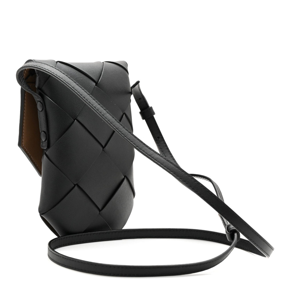 Nappa Maxi Intrecciato Diago Phone Pouch Black