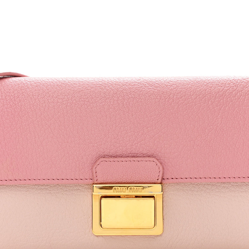 Goatskin Madras Bicolor Wallet On Chain Rosa Gemma