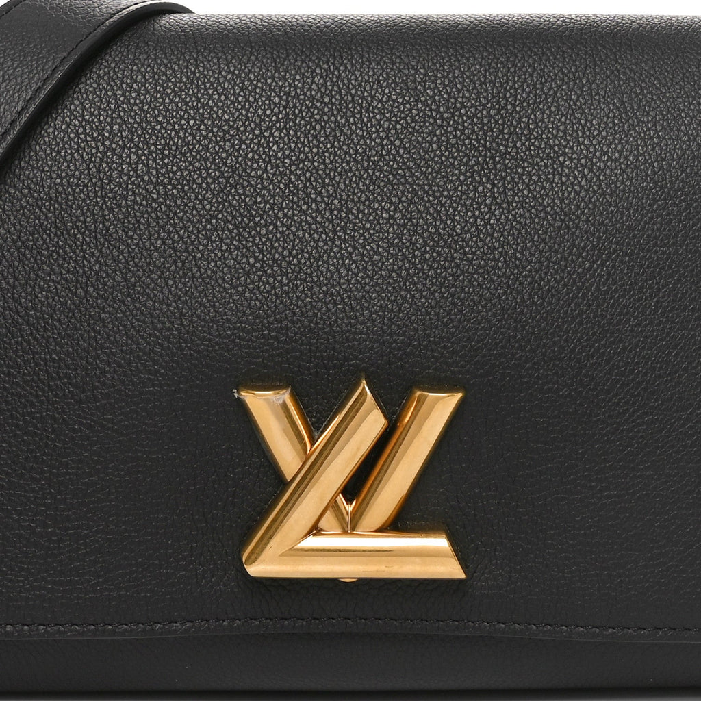 Calfskin Soft Twist Shoulder Bag Black