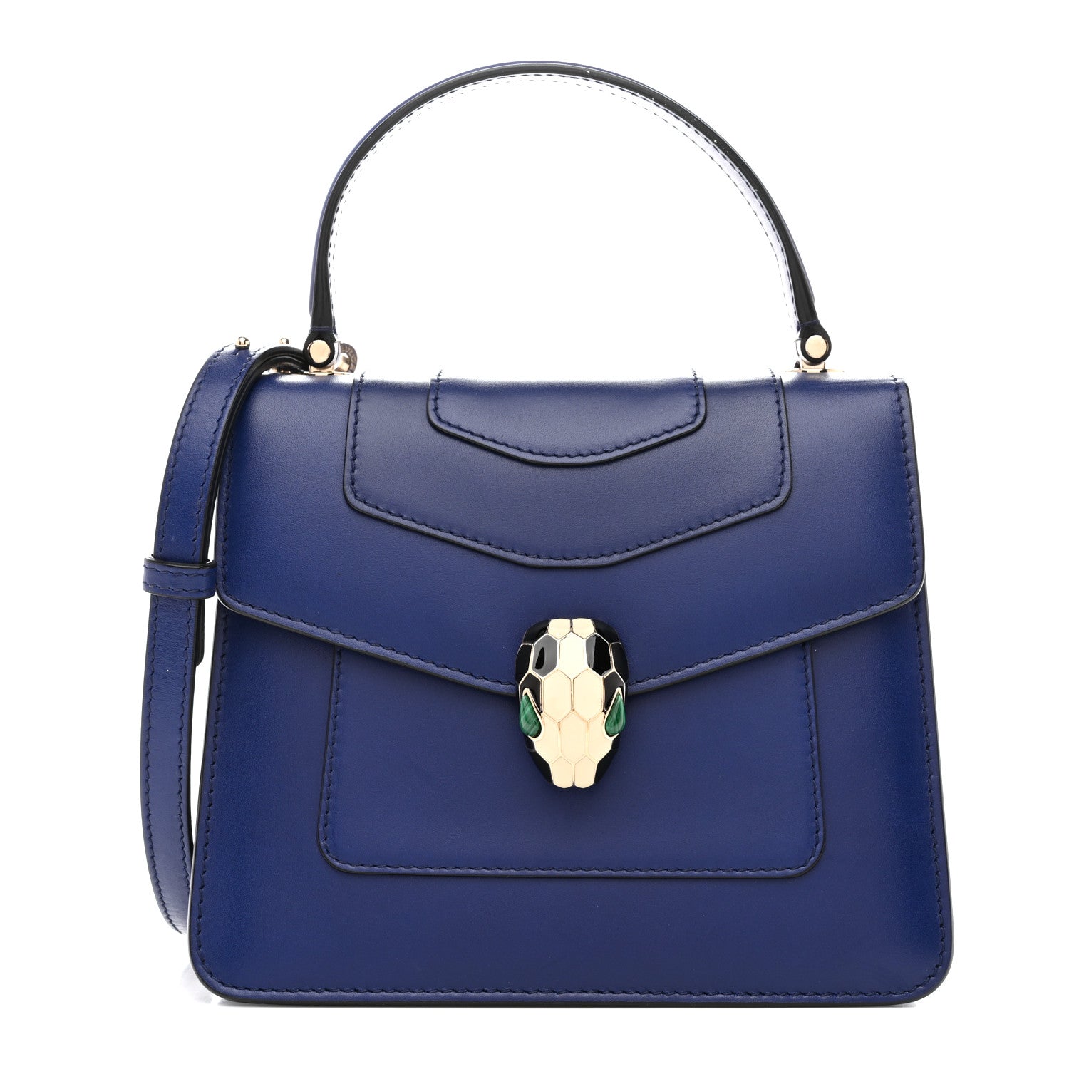 Calfskin Serpenti Forever Top Handle Blue