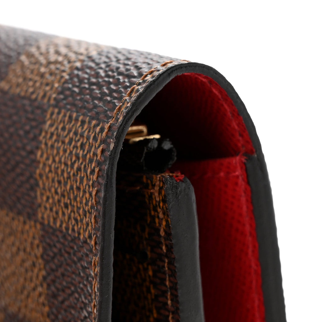 Damier Ebene Emilie Wallet Red