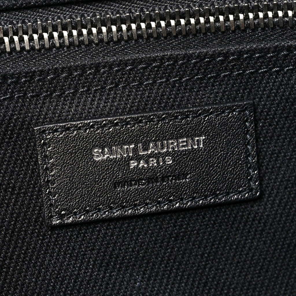Linen Calfskin Rive Gauche Tote Black