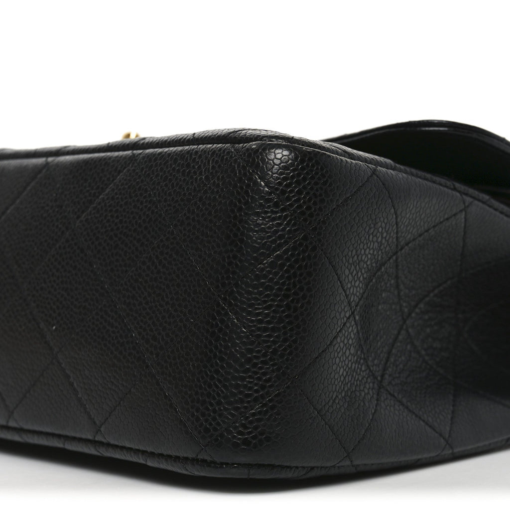 Caviar Quilted Jumbo Double Flap Black