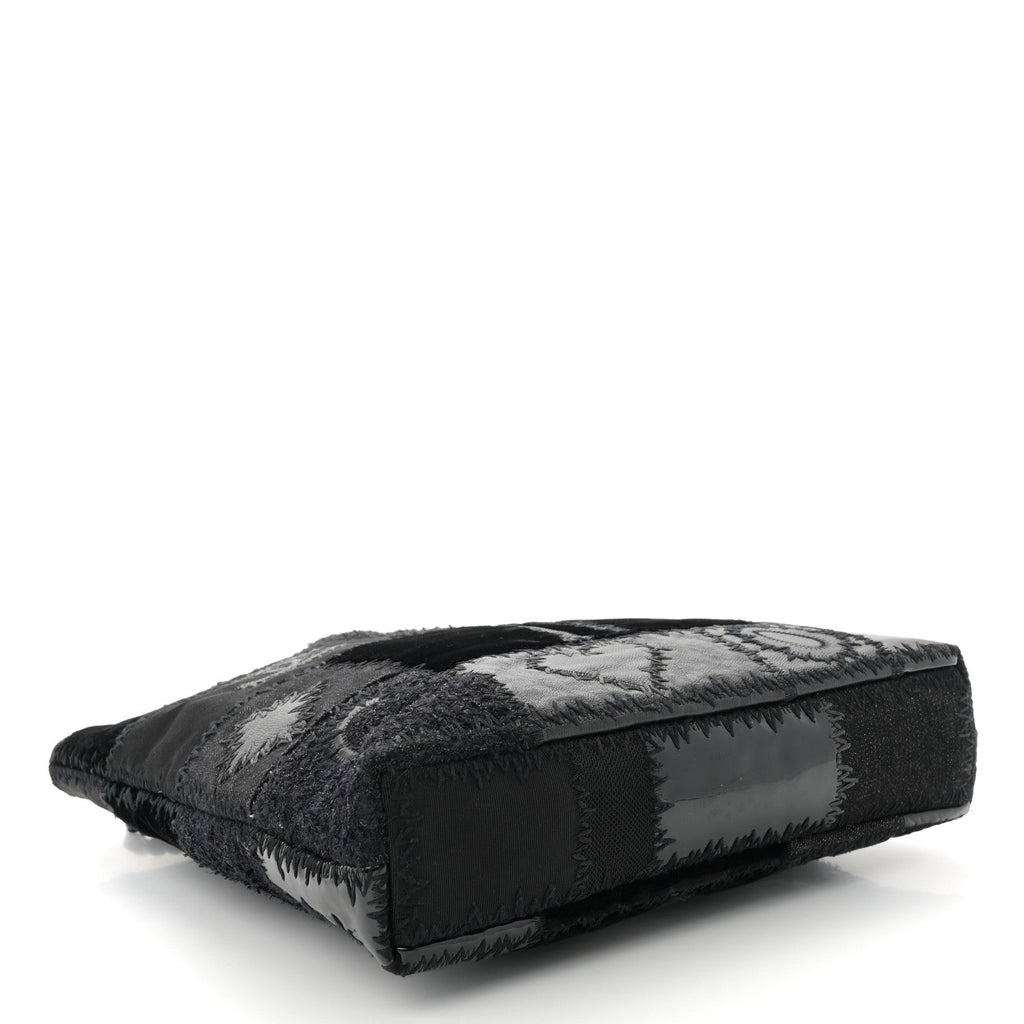 Tweed Patchwork Tote Black