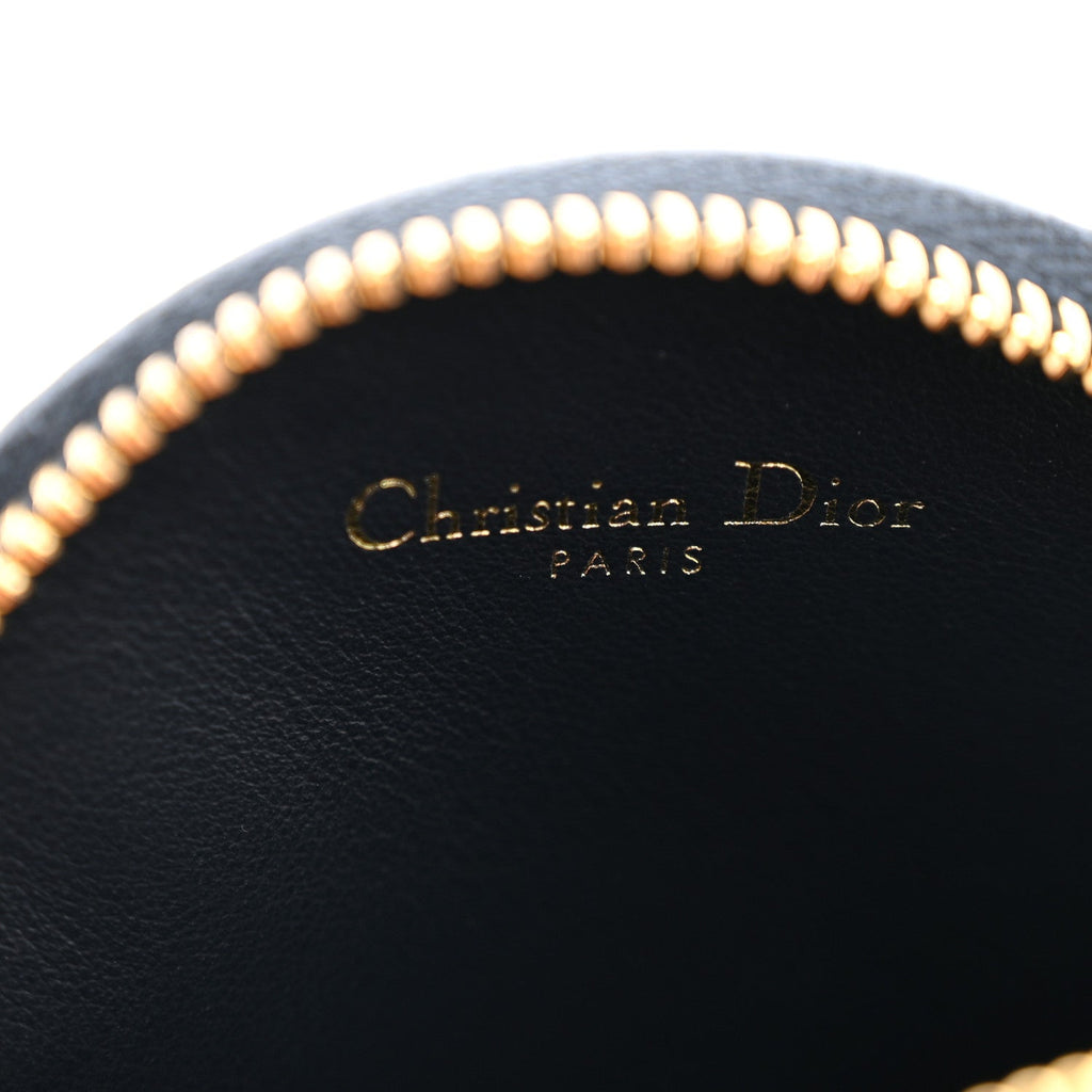 Calfskin Vibe Round Coin Purse Blue White