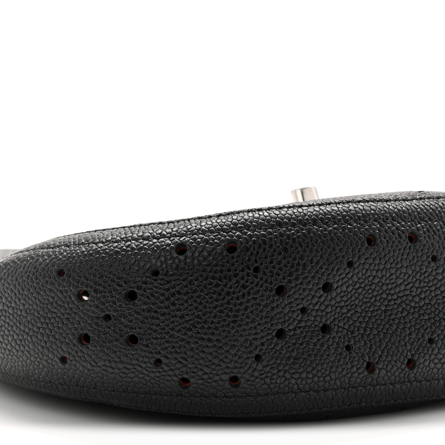 Caviar Perforated Messenger Bag Black