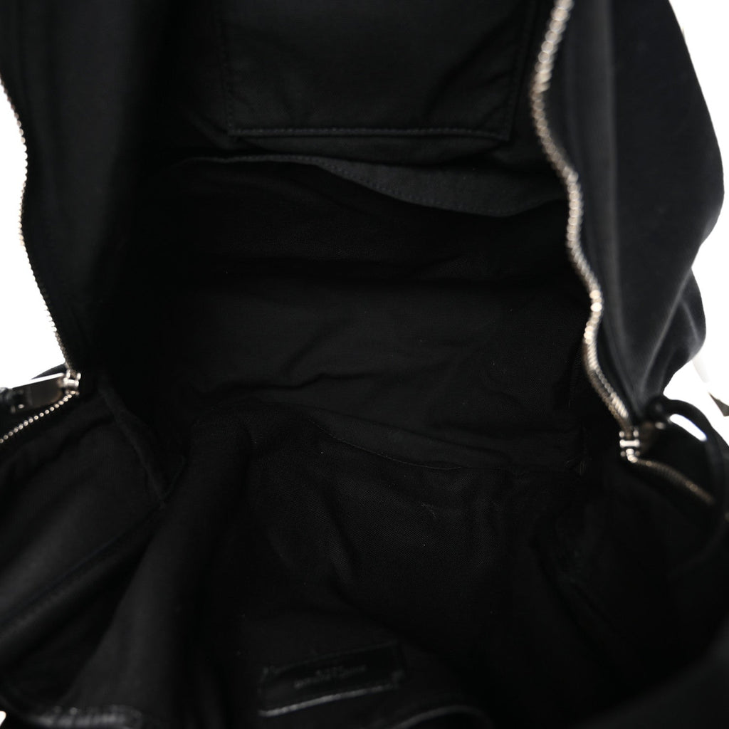 Canvas Signature Embroidered City Backpack Black
