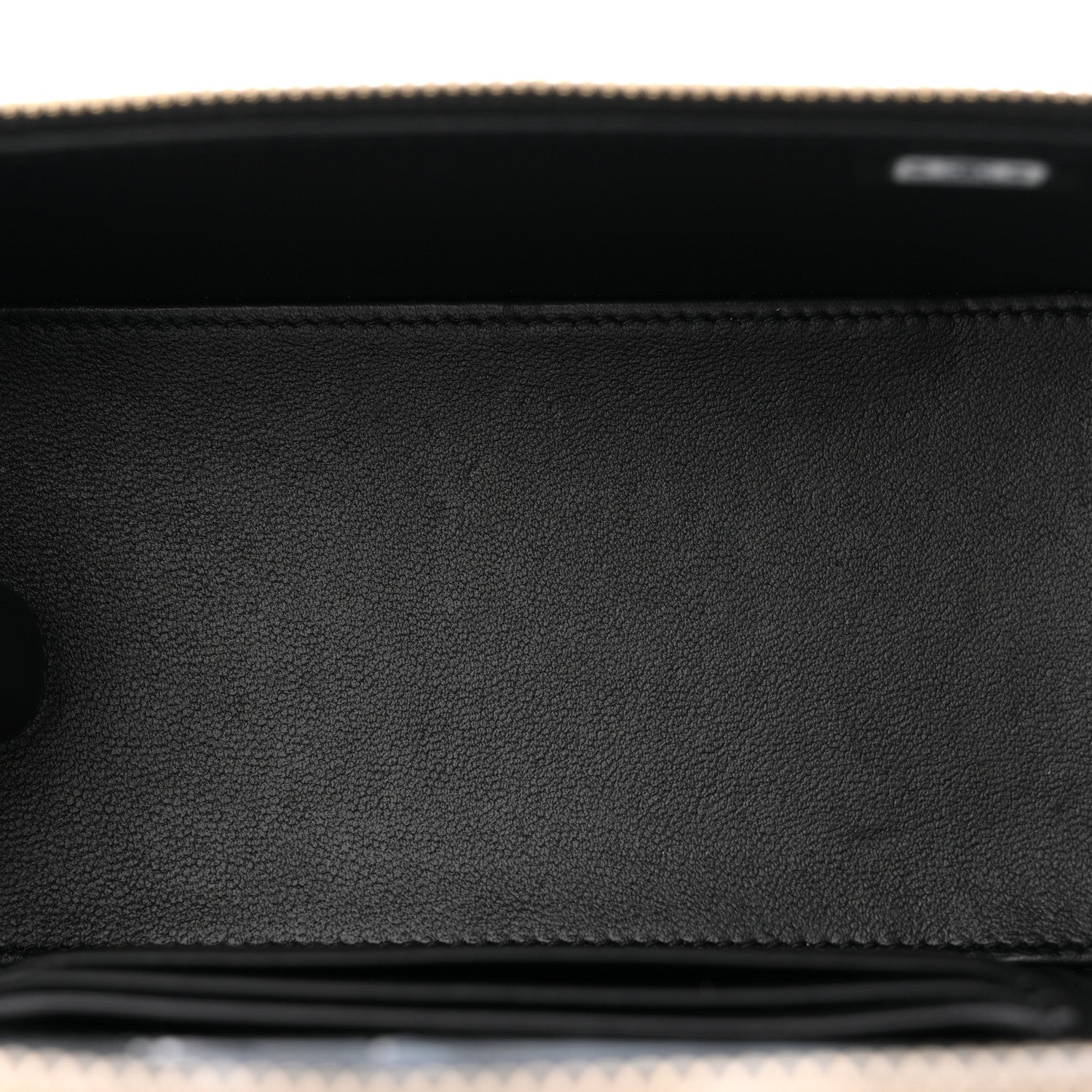 Lambskin Quilted Small Top Handle Vanity Case With Chain Black