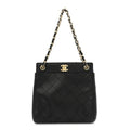 Lambskin Stitched Small Tote Black