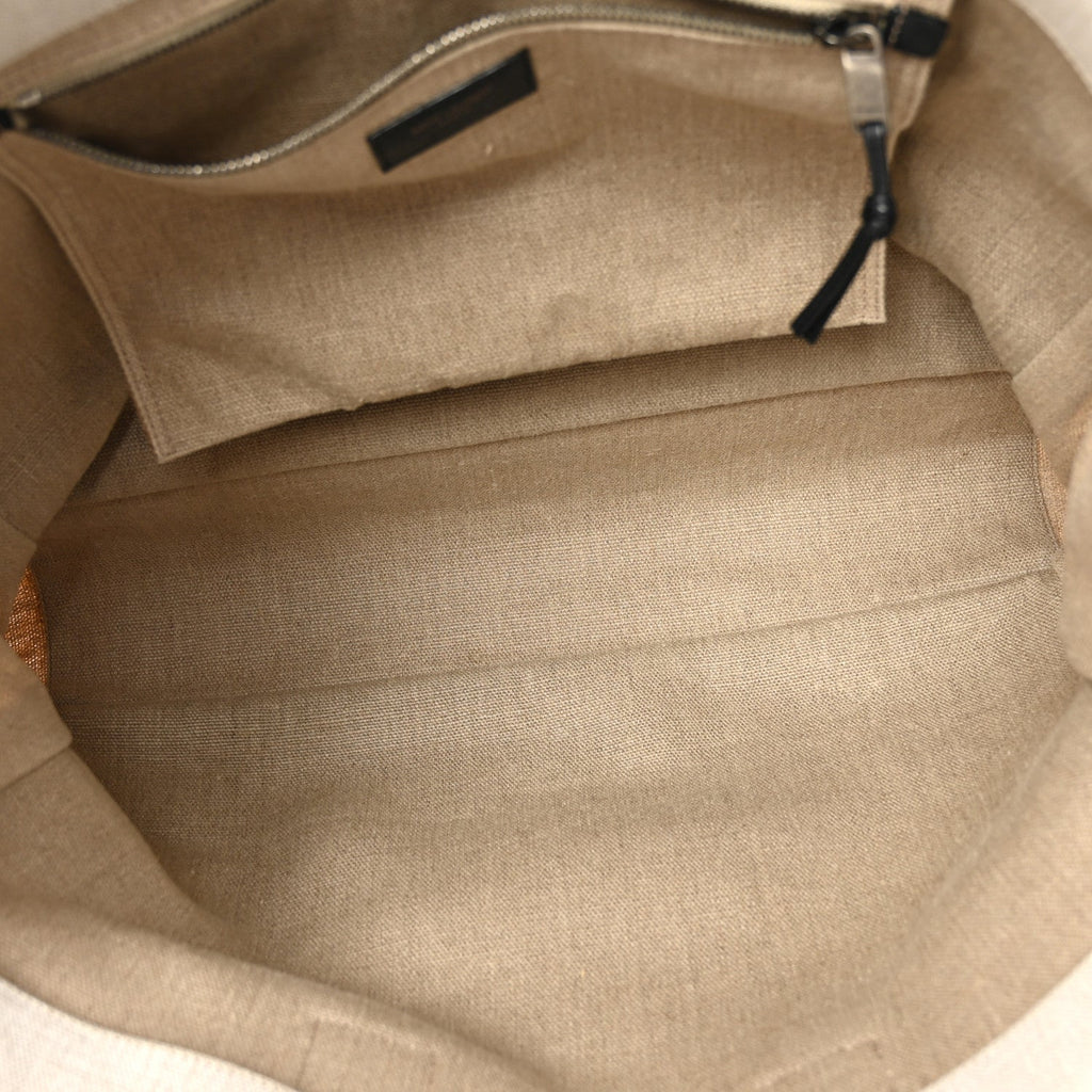Linen Calfskin Rive Gauche Tote Optic White