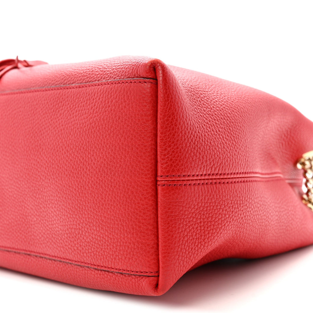 Cellarius Calfskin Medium Soho Chain Shoulder Bag Vibrant Red
